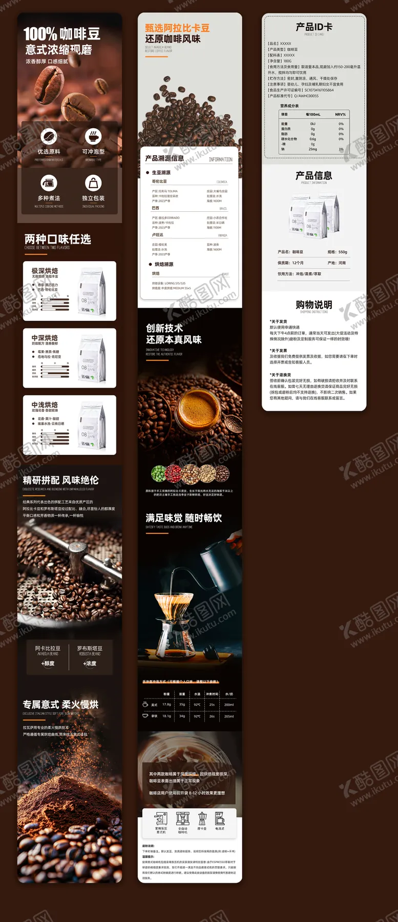 编号：39495411061605132989【酷图网】源文件下载-咖啡豆食品落地详情页