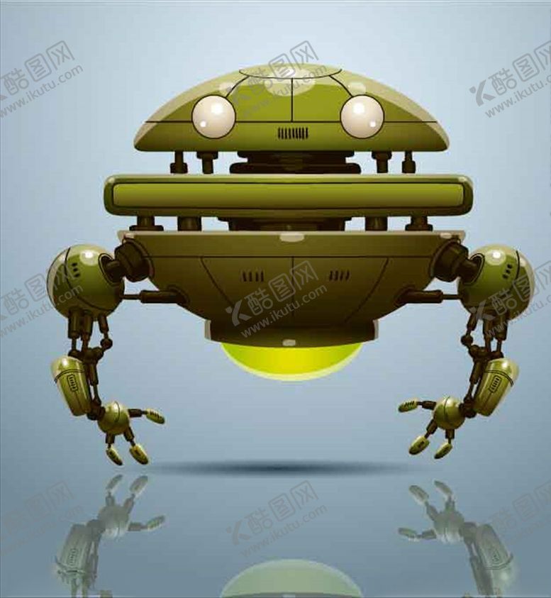 编号：18511110101444388789【酷图网】源文件下载-绿色机器人小人科技素材