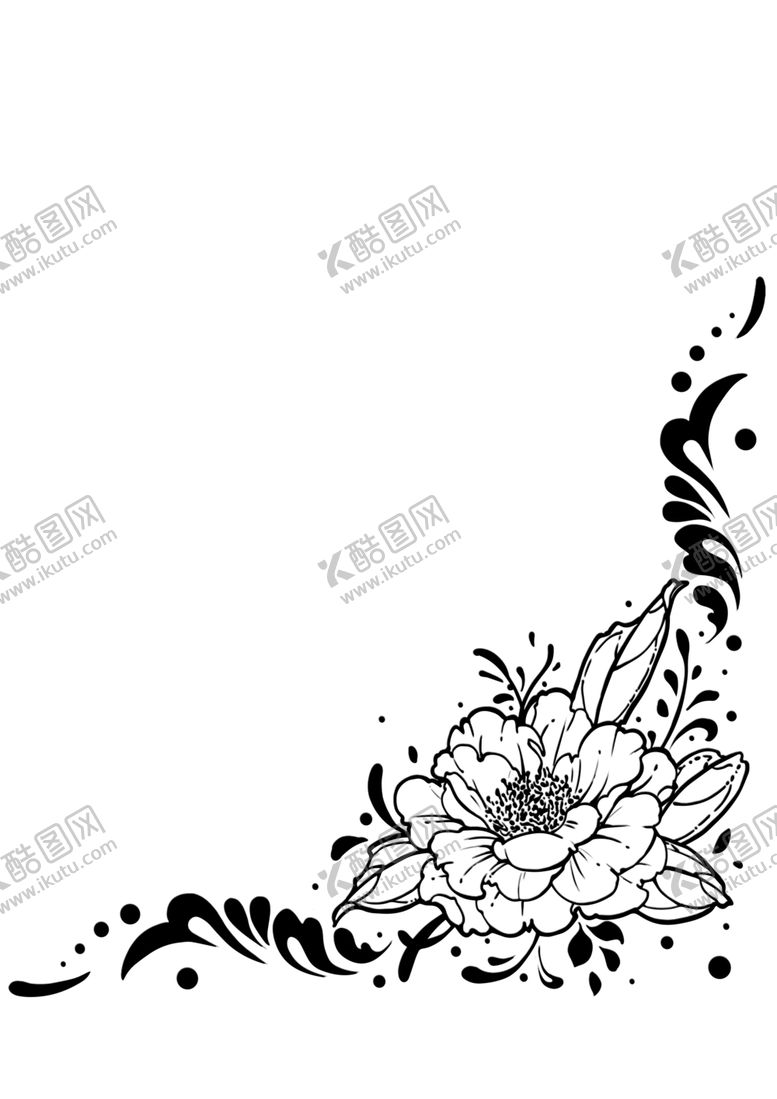 编号：31835102111559537722【酷图网】源文件下载-山茶花矢量线稿免扣