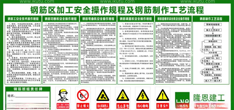 编号：43047203102339007307【酷图网】源文件下载-钢筋区告示牌