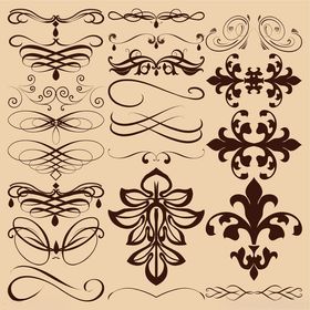 复古花纹装饰元素集合