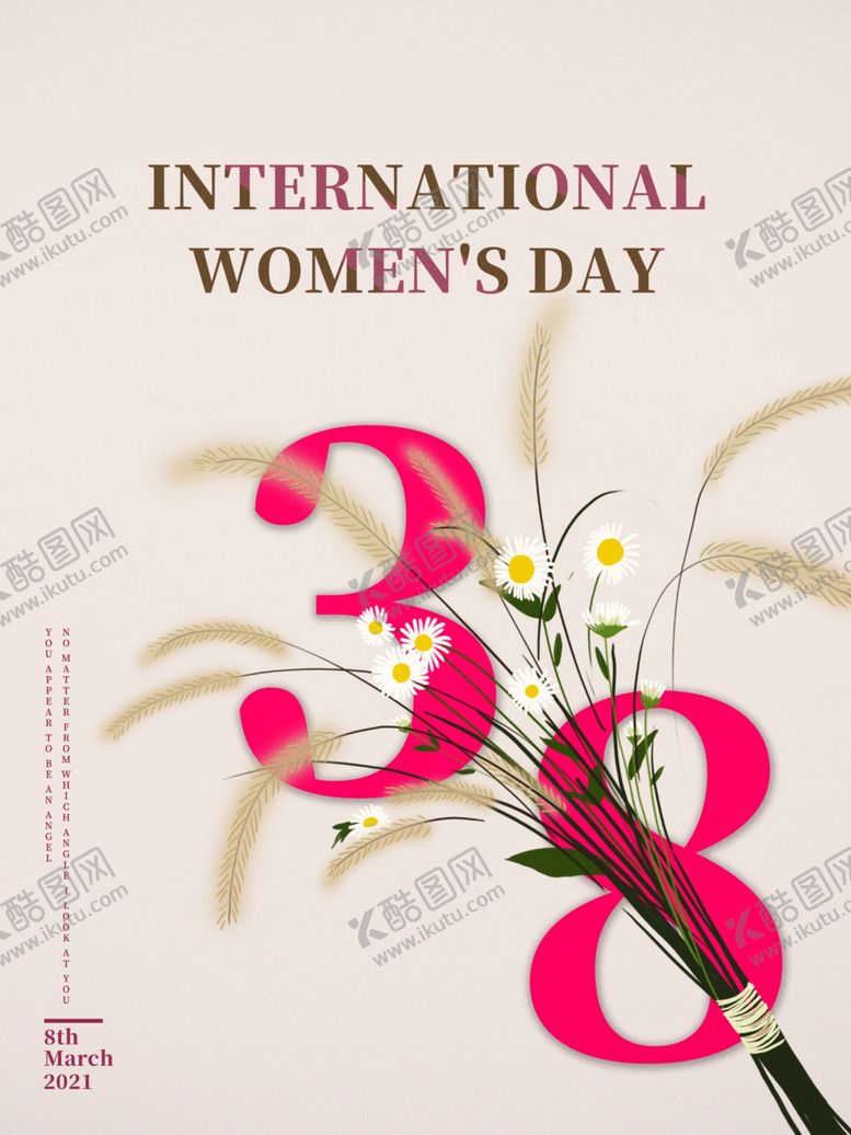 编号：56118203250627144270【酷图网】源文件下载-简约38女王节宣传海报