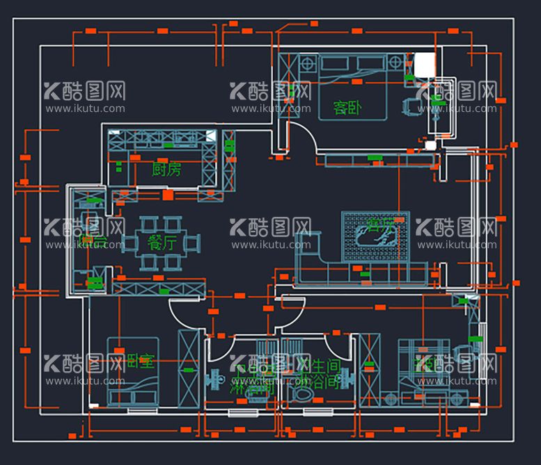 编号：11114511071158084128【酷图网】源文件下载-CAD商品房平面户 型图