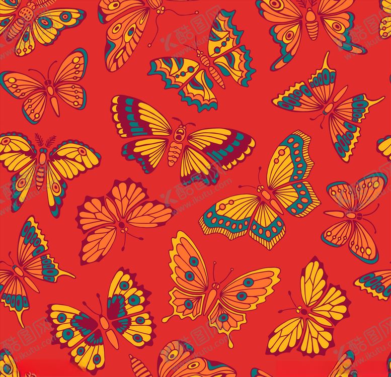 编号：18029707020046512599【酷图网】源文件下载-无缝蝴蝶图案