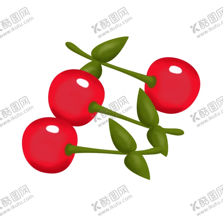 编号：10603801261501504929【酷图网】源文件下载-橘色水彩手绘水果中国樱桃