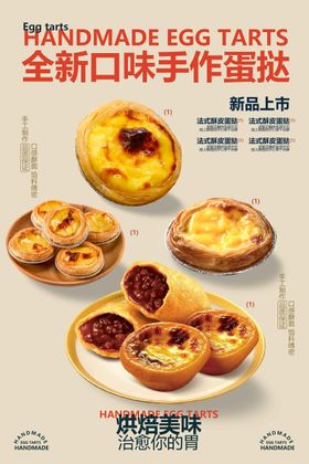 蛋挞美食促销海报