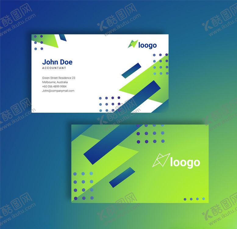 编号：30050509270224047098【酷图网】源文件下载-绿色名片