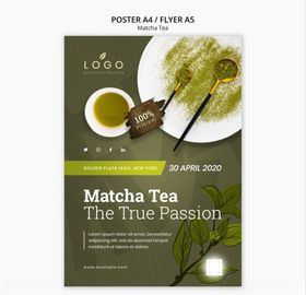 抹茶黑芝麻简餐粉产品海报