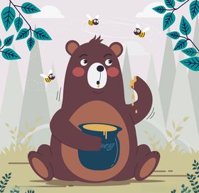 小熊吃蜂蜜