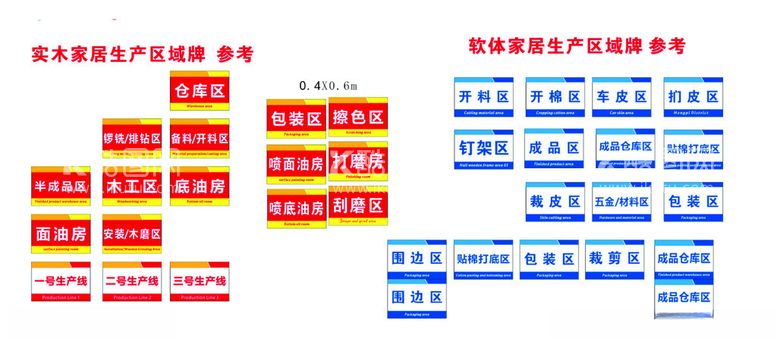 编号：95747412040142466886【酷图网】源文件下载-家具生产区域牌标识牌