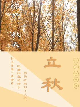 立秋高端节气稿贴片天海报