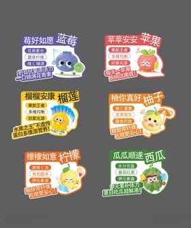 可爱卡通风水果介绍拍照手举牌