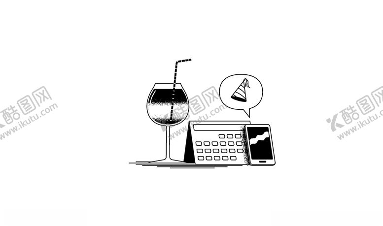 编号：85435604101558114565【酷图网】源文件下载-手绘黑白插画