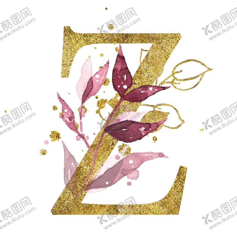 编号：93622110050717056232【酷图网】源文件下载-手绘水彩花卉英文字母logo