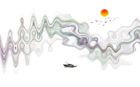 新中式水墨山水画