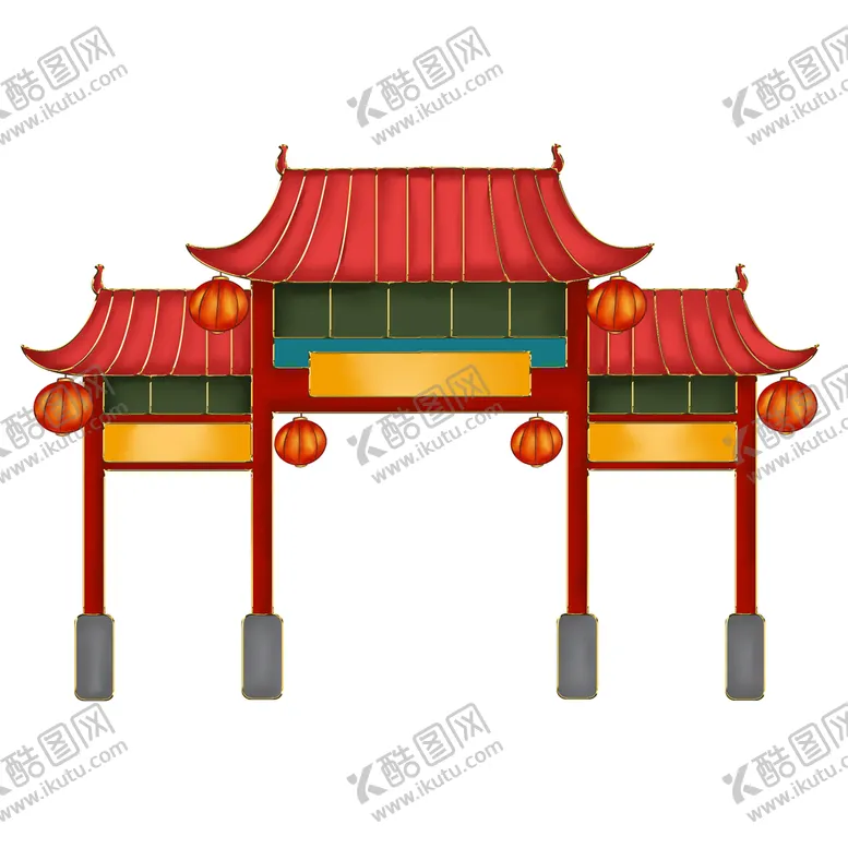 编号：42837609131510150518【酷图网】源文件下载-古建牌楼冲天式牌坊设计