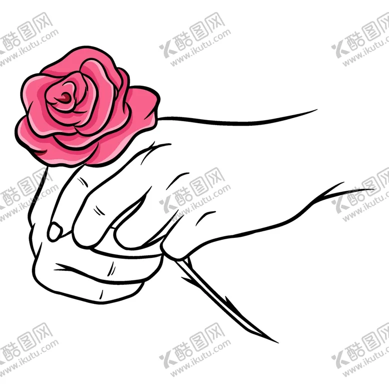 编号：74326909210251229673【酷图网】源文件下载-手绘玫瑰花