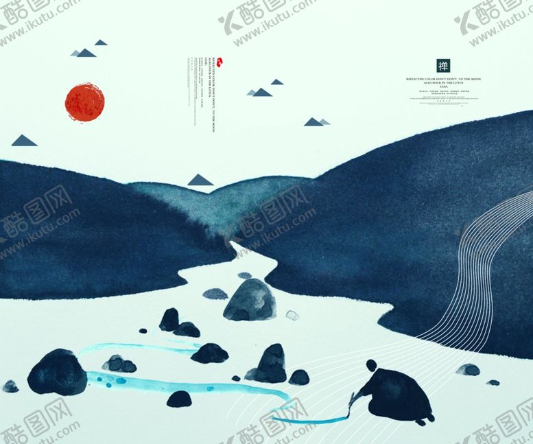 编号：18068806162207086495【酷图网】源文件下载-山水古风壁画墙画背景素材