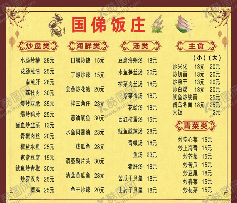 编号：29760507091529388895【酷图网】源文件下载-菜单