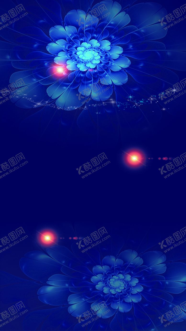 编号：36357702191929453096【酷图网】源文件下载-大气蓝色抽象花朵背景