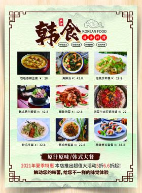 韩国料理桌垫纸