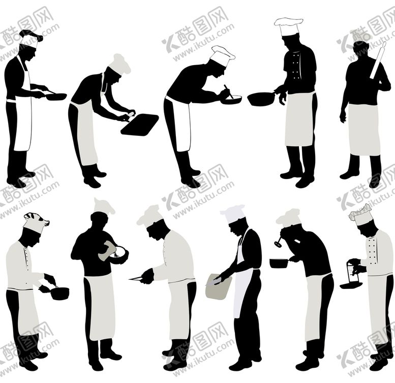 编号：18350209301123394172【酷图网】源文件下载-厨师人物剪影