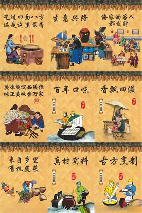 中国风古代人物美食餐饮文化