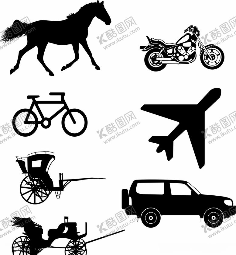 编号：27332910201156145772【酷图网】源文件下载-交通工具剪影