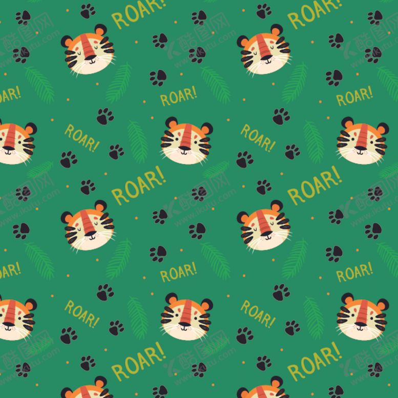 编号：62580209232242534455【酷图网】源文件下载-卡通老虎花纹