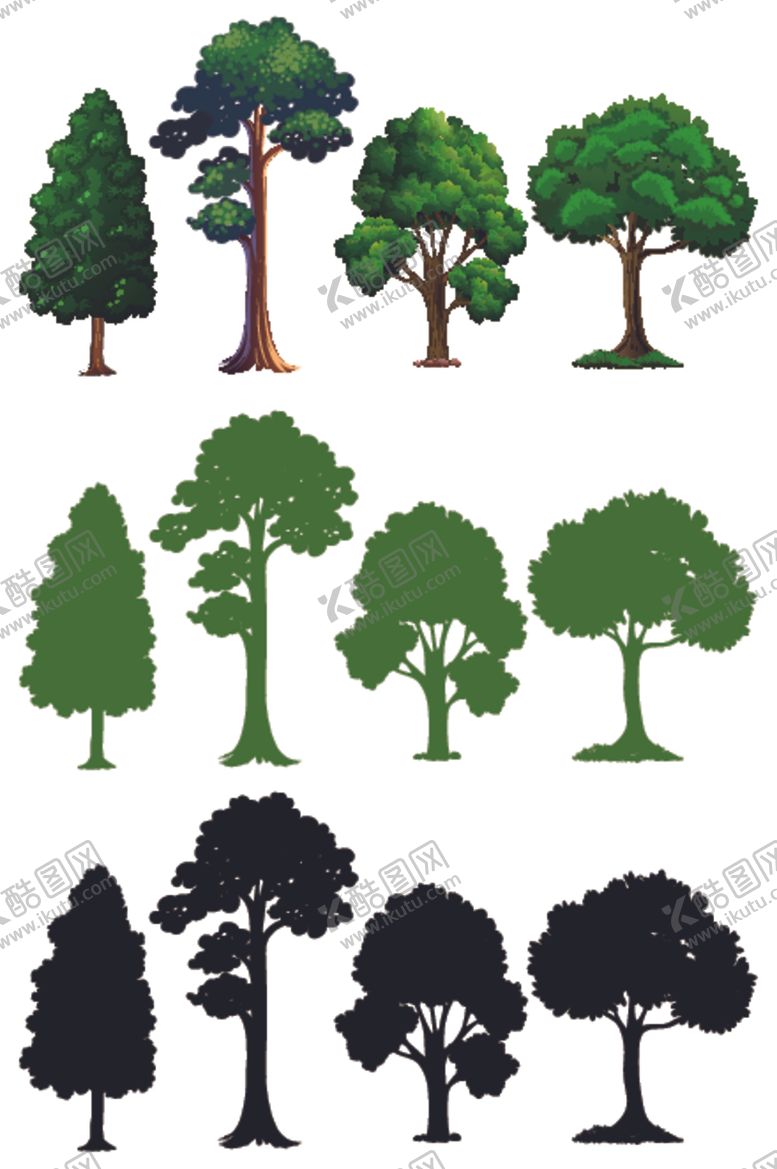 编号：27892210301252271937【酷图网】源文件下载-树木剪影