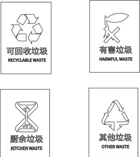 垃圾分类线条