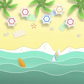 海滩顶视图度假边沙报背景