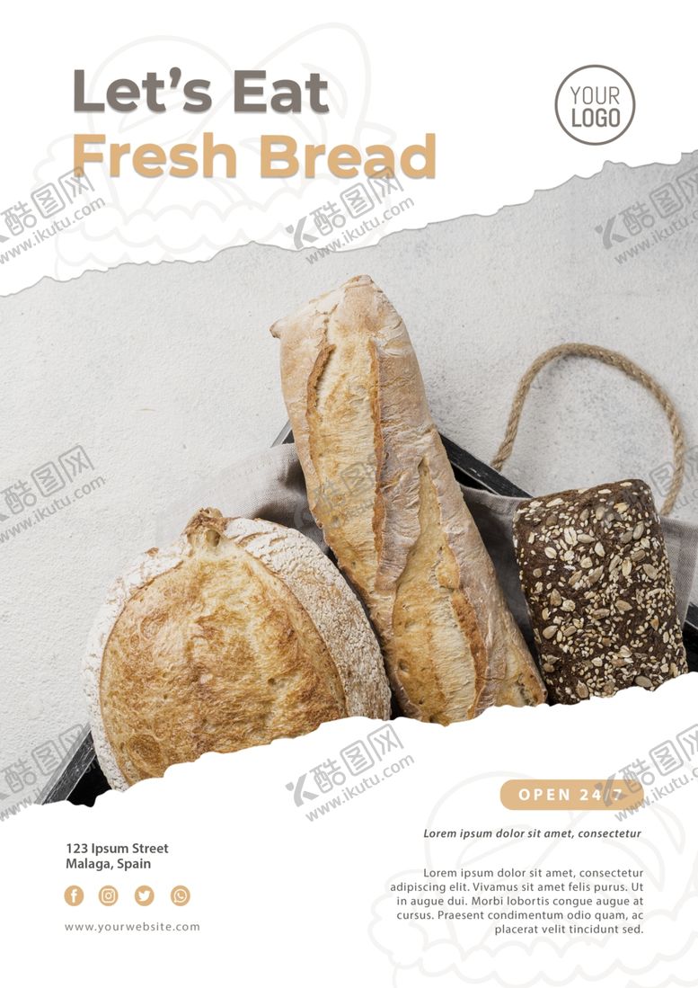 编号：49675309221422025985【酷图网】源文件下载-面包海报