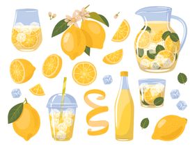 清新柠檬饮品插画
