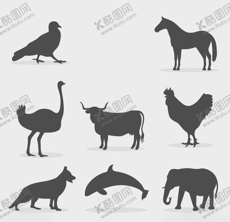 编号：28752305120805148232【酷图网】源文件下载-动物剪影