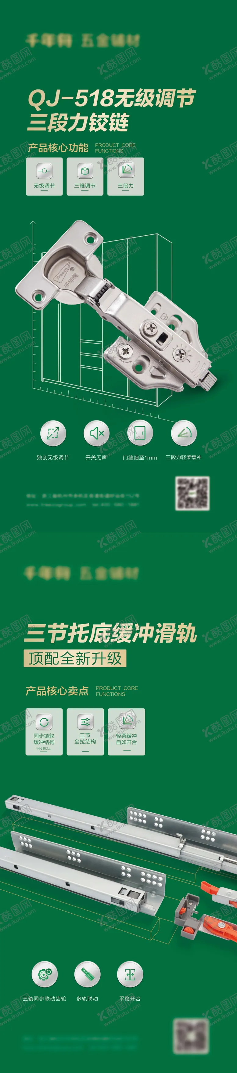 编号：47321706151507506651【酷图网】源文件下载-滑轨铰链五金产品系列海报