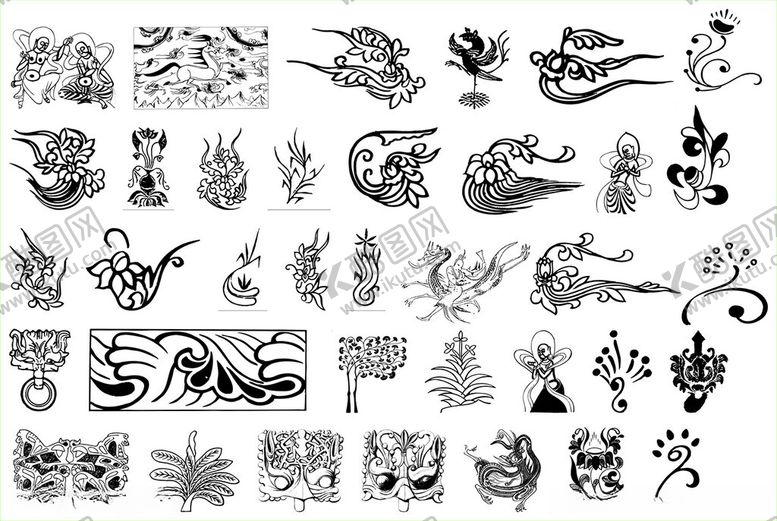 编号：22476111010557303688【酷图网】源文件下载-传统图案古典花纹