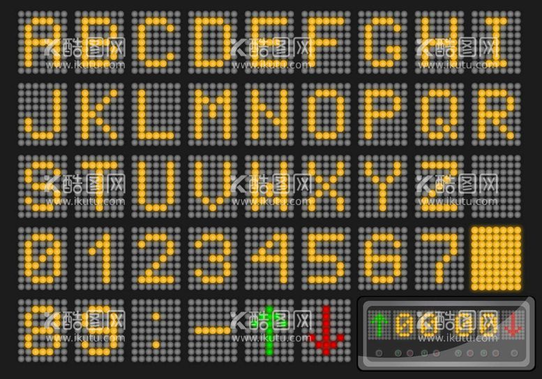 编号：62173410050233086097【酷图网】源文件下载-LED英文字母数字
