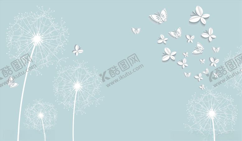 编号：15683205061822098251【酷图网】源文件下载-蒲公英背景墙