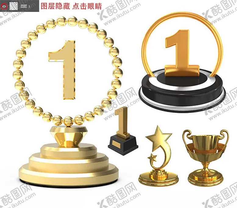编号：17159302092331167314【酷图网】源文件下载-3D第一奖杯