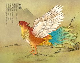 少女山海经传统插画卡通背景素材