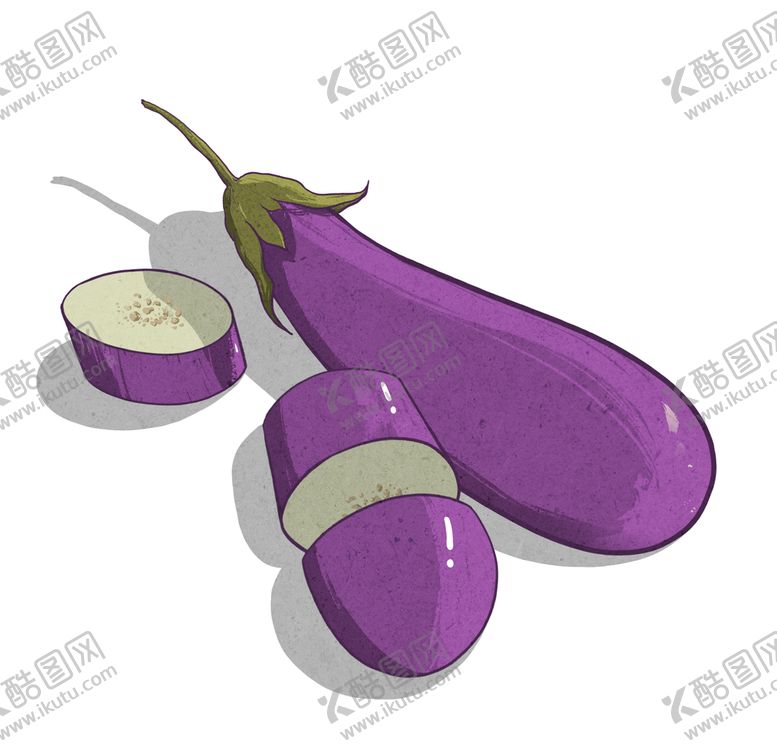编号：88380310290926244946【酷图网】源文件下载-蔬菜水果茄子插画素材