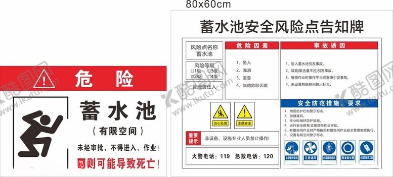 编号：55720402250156477838【酷图网】源文件下载-蓄水池安全风险点告知牌