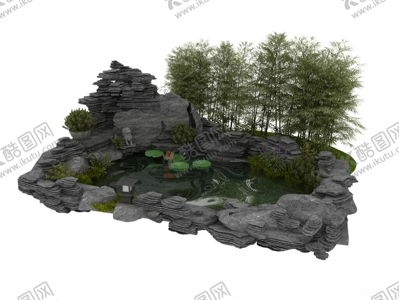 编号：23021902272033037518【酷图网】源文件下载-景观水池3d模型
