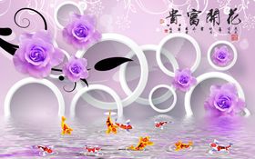 玫瑰花背景墙