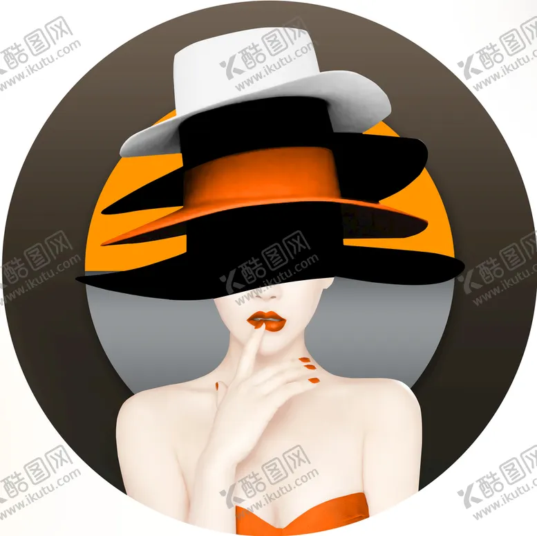 编号：34789209280246552987【酷图网】源文件下载-金色美女圆形装饰画
