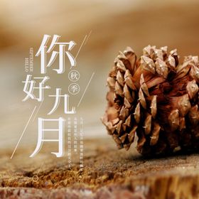 九月你好美丽山水简约处暑清新