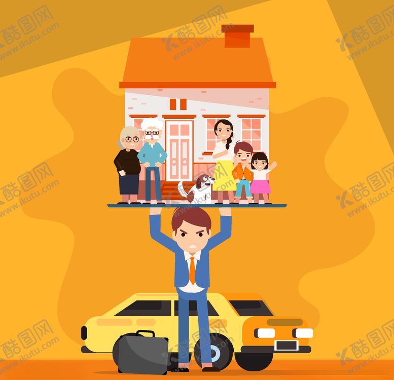 编号：34751407132126139178【酷图网】源文件下载-创意背负养家重担的男子