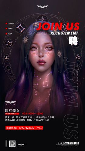 酒吧招聘美女演员海报