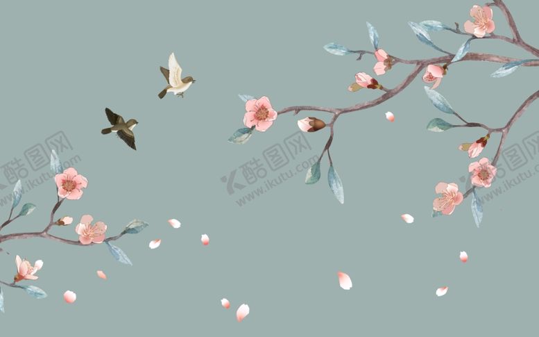 编号：55644609221843271114【酷图网】源文件下载-浮雕花花鸟画飞鸟背景墙